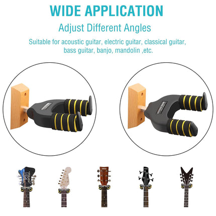 Guitar Stand Self Locking Hook Wall Mounted Hanger Guitar Hook Heavy Duty Holder