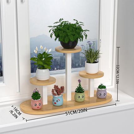 Desktop Window Sill Multi-Tier Plant Stand Shelf Sturdy Space-Saving Home Office
