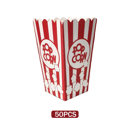 50PCS Popcorn Boxes Paperboard Greaseproof for Snack Food Serving Containers