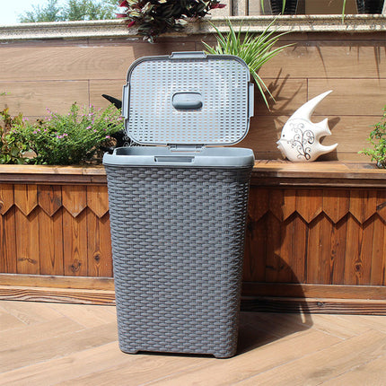 Laundry Basket Plastic Rattan Style Large Capacity Clothes Toy Storage Organizer