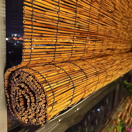 Natural Reed Bamboo Roll Up Blind Sun Shade Curtain Rustic Window Cover ForPatio
