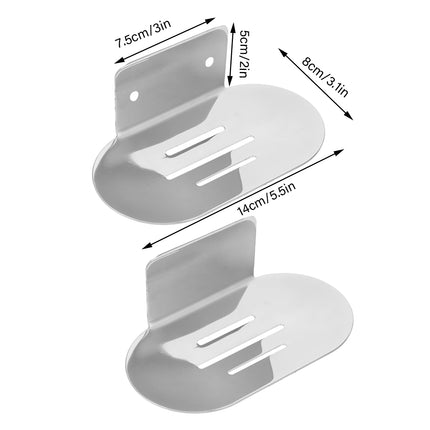 Stainless Steel Soap Dish Bathroom Soap Box Wall Mounted Rack Hanger for Shower