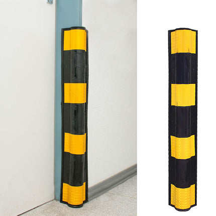 2PCS Parking Lot Corner Protector Heavy Duty Rubber Highlight Reflection Durable