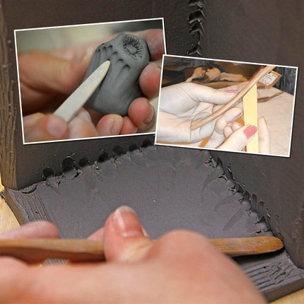 8 Pcs Pottery Sculpting Carving Tool Set with Grey and Yellow Bag