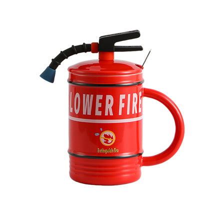 Creative Ceramic Mug Fire Extinguisher Shape Novelty Coffee Tea Cup Durable