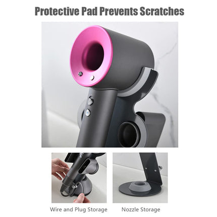 Freestanding Dyson Hair Dryer Holder Punch-Free Stand with Storage Slots