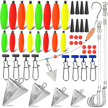 78pcs Fishing Gear Set Hooks Lures Baits Tackle Kit for Freshwater Saltwater