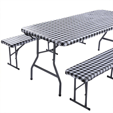 Durable Waterproof 3pcs Outdoor Patio Picnic Tablecloth Cover Set for BBQs