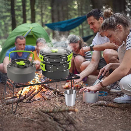 Portable Outdoor Camping Cookware Set for Hiking Picnics Backpacking Travel Use