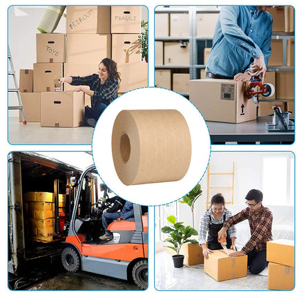 3 Rolls Wet Strength Kraft Paper Tape Easy to Tear Writeable