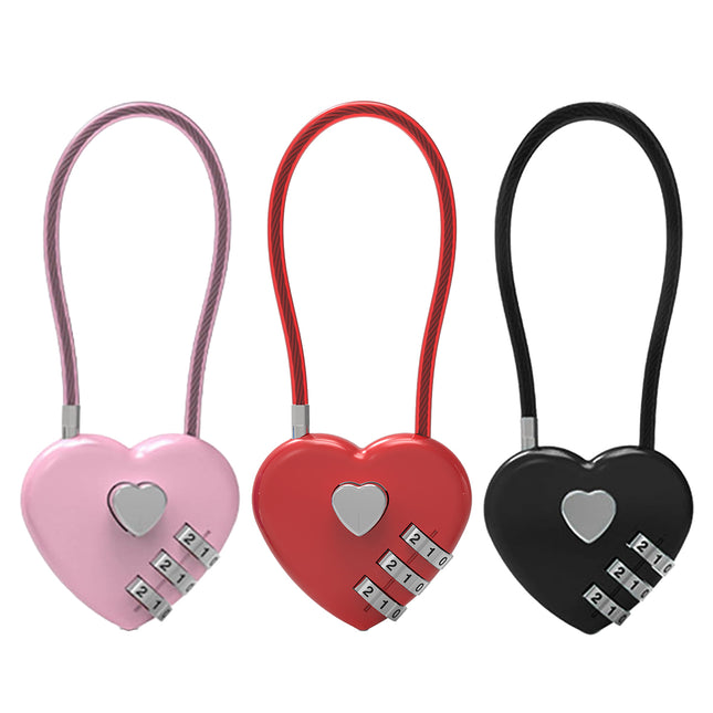 Heart Shaped Password Lock Safety Lock For Travel Luggage Bags Jewelry Box