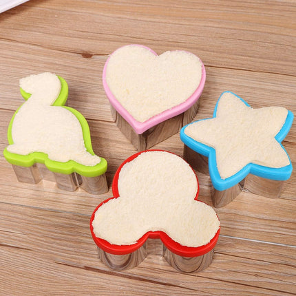 12PCS Sandwich Cutters Cartoon Cookie Molds Food Grade For Baking Decoration