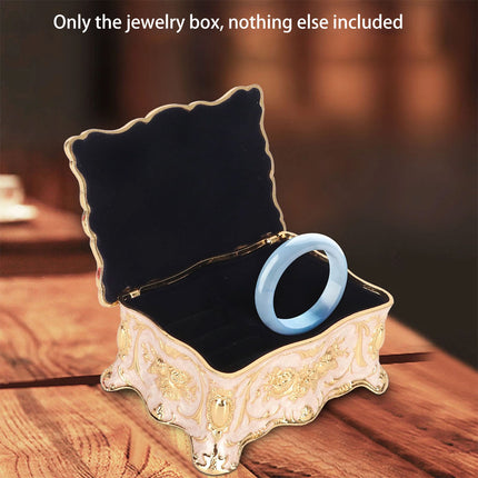 Retro Jewelry Box Trinket Organizer Alloy Crafts Ring Necklace Storage Box