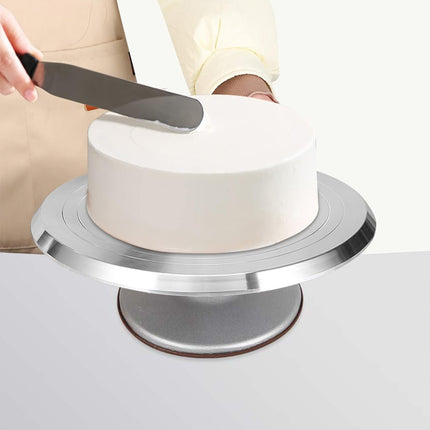Cake Turntable Aluminum Alloy Revolving Stand for Cake Decorating Baking Use