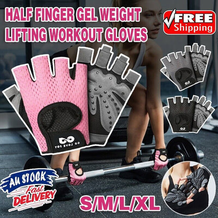 L Size Women Fitness Gym Training Gloves Half Finger Gel Weight Lifting Workout Gloves