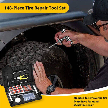 148pcs Tubeless Tire Repair Tool Kit with Case