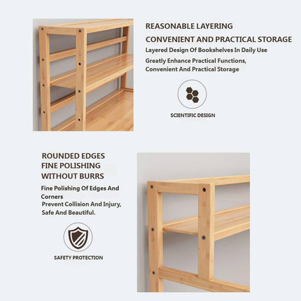 Bamboo Desktop Bookshelf Organiser 60x23x66cm