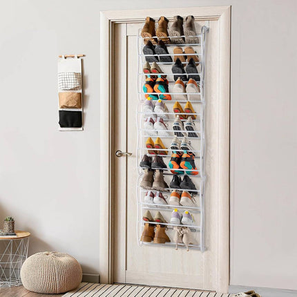 Over Door 12 Tier Shoe Rack White 181cm Tall