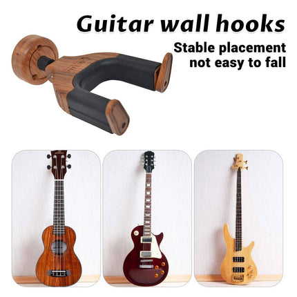 Solid Wood Guitar Wall Hook Hanger Silicone Neck Cradle Acoustic Electric Bass
