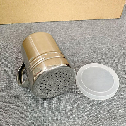 Stainless Steel Dusting Canister with Lid and Handle Kitchen Storage Container