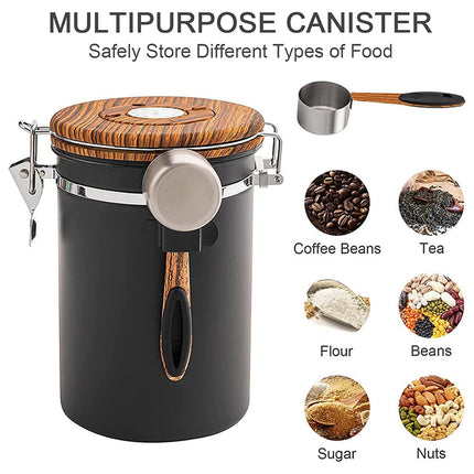 Coffee Bean Sealed Jar Storage Jar For Tea Powder With A Schedule And Spoon