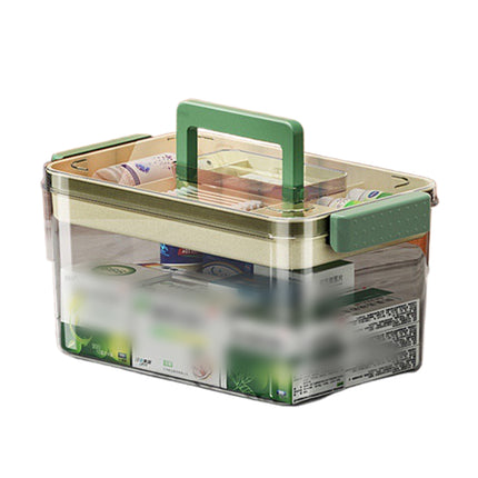Large Capacity Medicine Storage Box First Aid Organiser Multi Layers Transparent