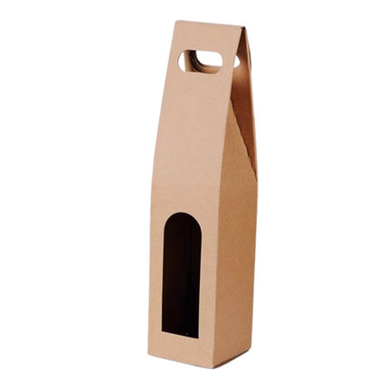 30pcs Kraft Paper Wine Box for Gift Packaging Portable Wine Bottle Storage Box
