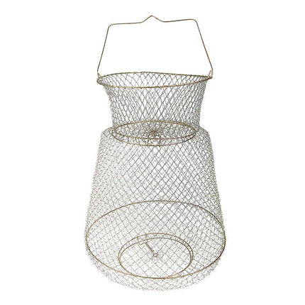 Folding Fish Trap Mesh Cage Portable Fishing Net Guard Pocket for Catching Fish