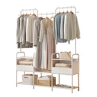 Simple Clothes Rack Steel Frame Non-Woven Fabric Durable for Bedroom Storage Use