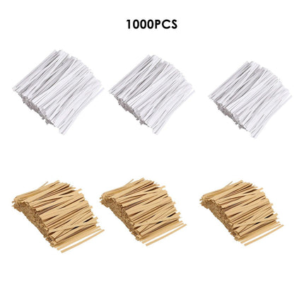 1000pcs Paper Tie Tape Wire 8/10/15cm for Baking Packing Bag Sealing Supplies