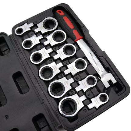12 In 1 Head Changeable Ratchet Box Wrench Set Home Garage Mechanical Tools Kit