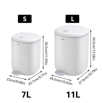 7L or 11L Foot Pedal Trash Can for Living Room Bedroom Bathroom Odor Proof Durable