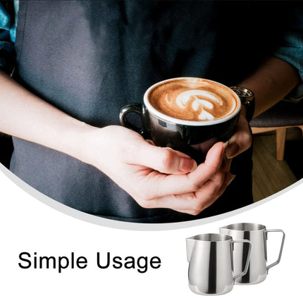 Stainless Steel Latte Art Cup 350ml 600ml Milk Frothing Pitcher Coffee Barista