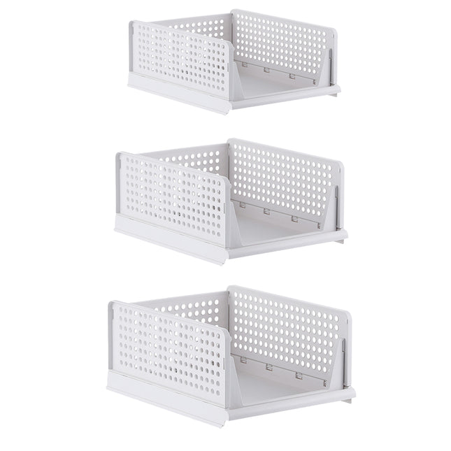 Clothes Storage Basket Stackable Drawer type Wardrobe Organizer Closet Storage