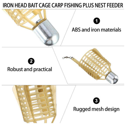4PCS Fishing Bait Cage Nest Feeder Trap Durable Mesh Basket for Carp Fishing