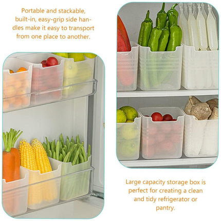 6pcs Fridge Organizer Storage Boxes Clear Plastic Refrigerator Sorting Bins