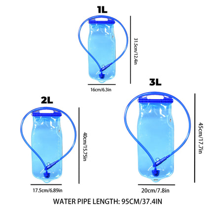 Collapsible Water Bag PEVA 1L 2L 3L Foldable Hiking Camping Drinking Tube