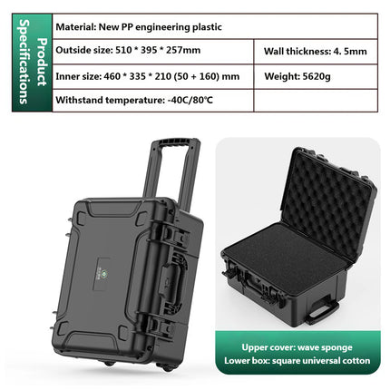 Rolling Tool Box Trolley Case with Wheels Lockable Heavy Duty Plastic Storage