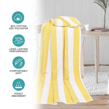 4pcs Striped Bath Towels 75x150cm Soft Absorbent Cotton Towels for Bathroom