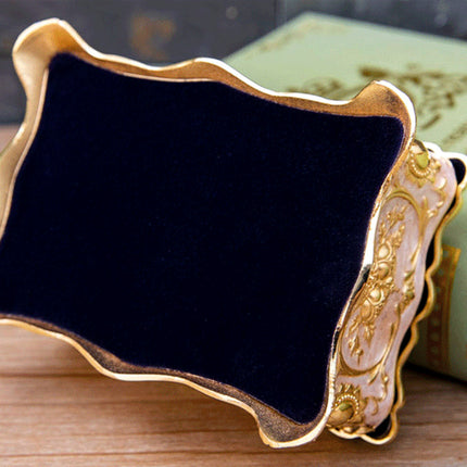 Retro Jewelry Box Trinket Organizer Alloy Crafts Ring Necklace Storage Box