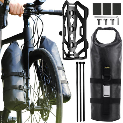 Bike Fork Bag 5L Waterproof TPU Roll Top Front Fork Storage Pouch Universal