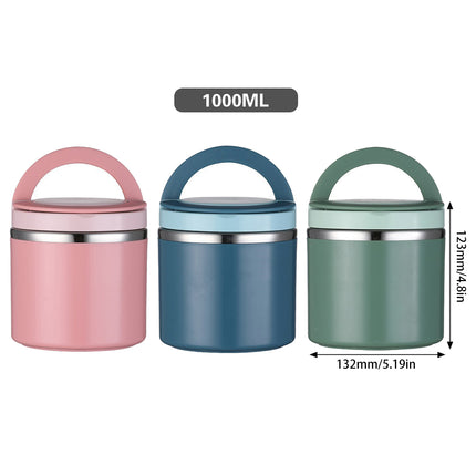 1L Large Capacity Stainless Steel Insulated Lunch Box Food Container Durable