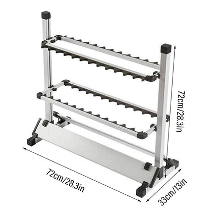 12/24 Hole Multi Functional Fishing Rod Holder Storage Rack Display Organizer
