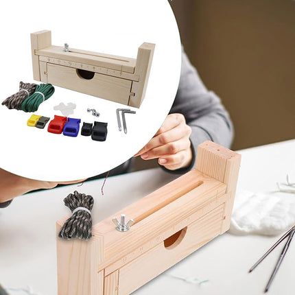 Solid Wood Paracord Bracelet Jig Adjustable Braiding Maker Tool Storage Drawer