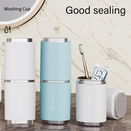2pcs Travel Toiletry Cup Portable Mouthwash Cup with Lid Brushing Dental Storage