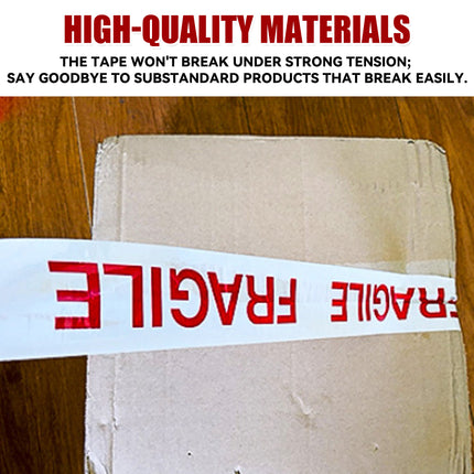 Fragile Warning Tape 5 Rolls 4.8cm x 100m White Red Print for Packing Moving