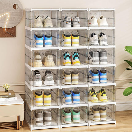 Home Foldable Shoe Box Dustproof Storage Thickened Movable Transparent Cabinet