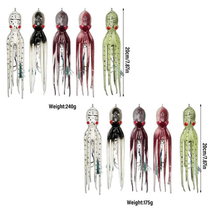 175g/240g Simulated Octopus Soft Bait Lure Fishing Artificial Squid Tackle