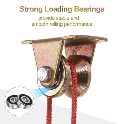 4PCS V-Type Track Wheel Guide Wheel with Bracket Pulley Sturdy Cold-rolled Steel