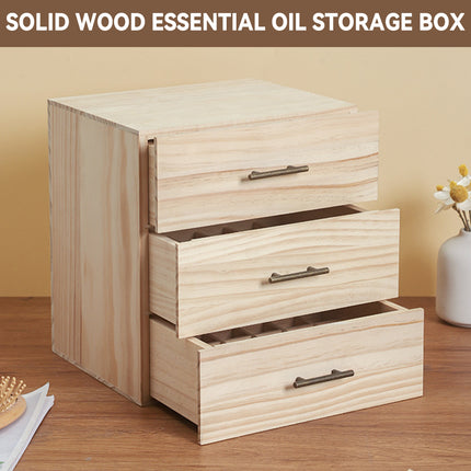 Large Capacity Essential Oil Storage Box 3-Layer Drawers 90 Grids Organizer